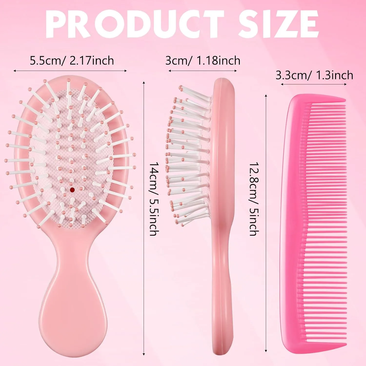 56 Pcs Mini Wet Hair Brush Hair Combs Set 28 Small Pocket Travel Detangler Brush 28 Colorful Combs Toddler Mini Detangling Brushes Soft Bristles for Women Baby Girls Kids(Multicolor)