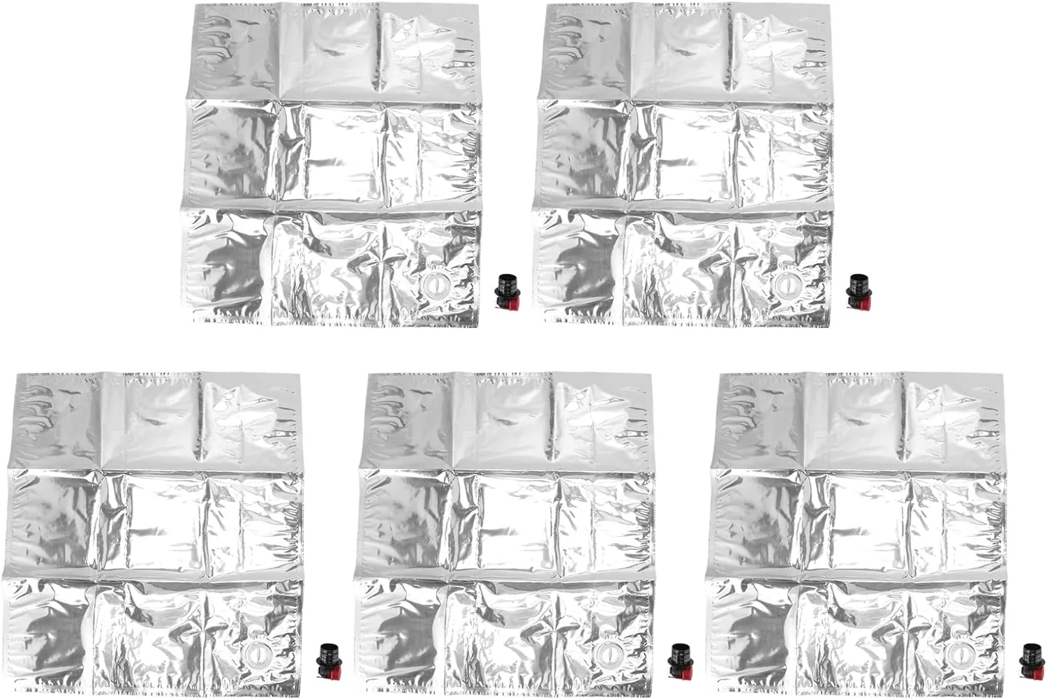 5Pcs Premium Collapsible Emergency Water Jug Container Bag, Freezable, BPA Free Plastic Water Carrier Tank for Camping Hiking Backpack Emergency(15L), Emergency Water Jug Bags with Spigot Liquid