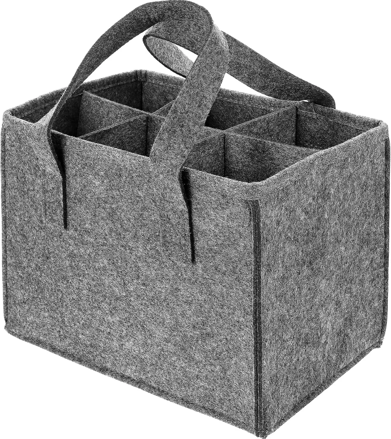 6 Bottle Wine Carrier Tote Reusable Grocery Bags for Travel Camping Picnic Perfect Wine Lover Vacation Picnic Dinner Party Storage Organizers Grey