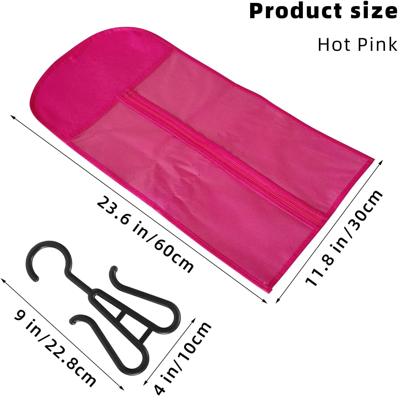 8PCS Hair Extension Holder & Wig Storage Bags with Hanger – Dust-Proof Organizer for Multiple Wigs for Hair Extensions, Wigs & Accessories (Hot Pink)