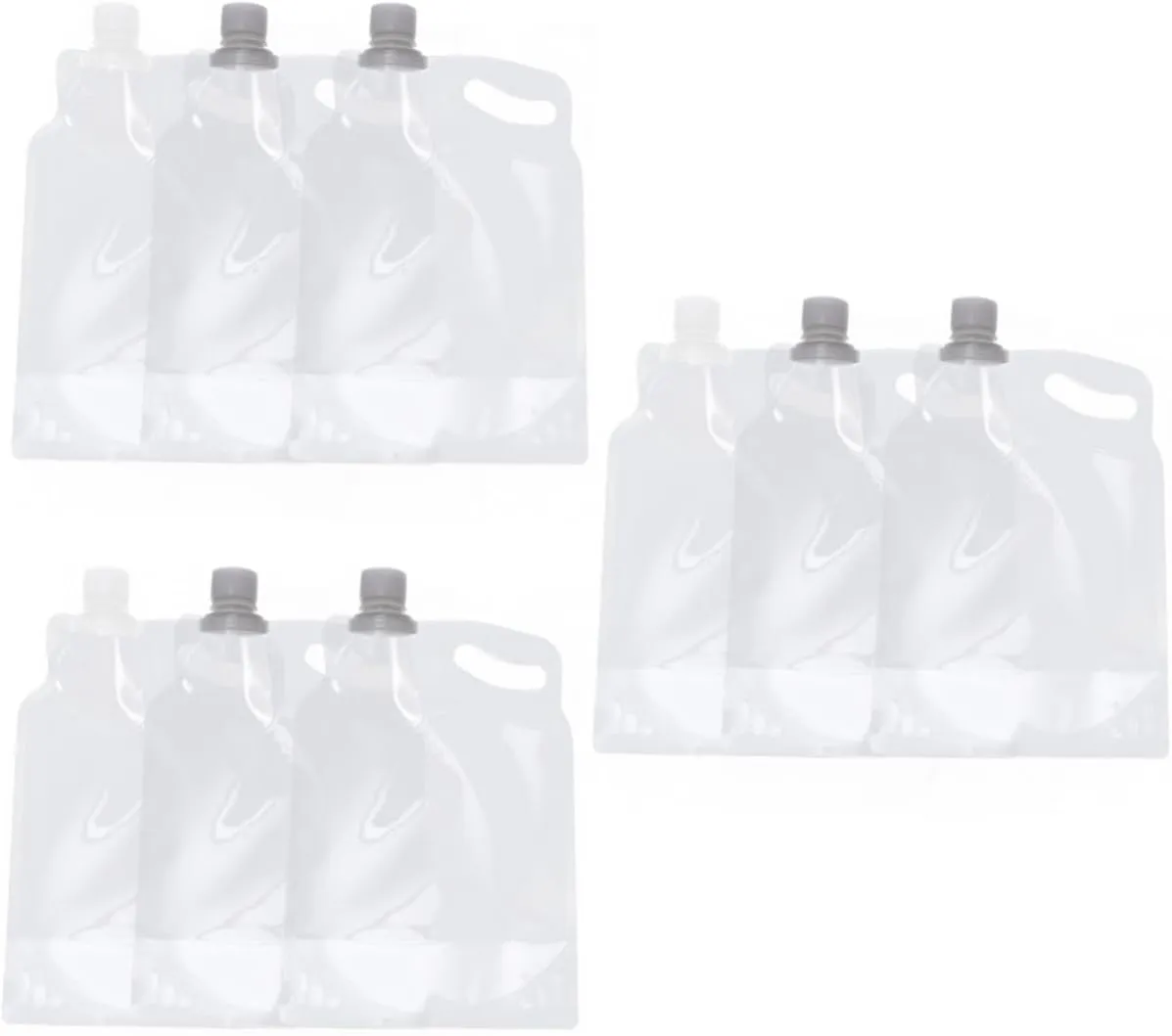 9pcs Folding Water Jug Lightweight Portable Water Pouches for Camping Hiking and Outdoor Activities Emergency Storage