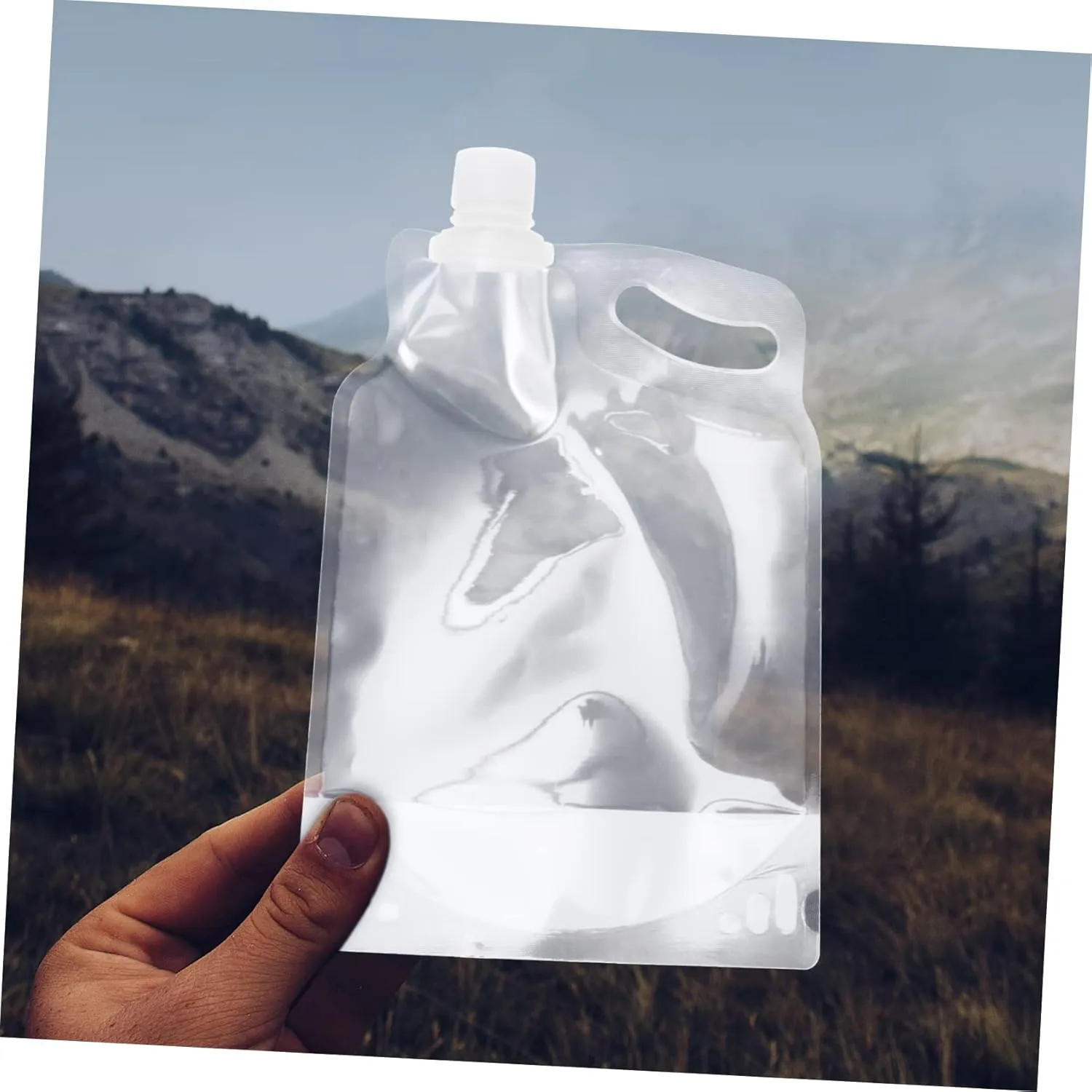 9pcs Folding Water Jug Lightweight Portable Water Pouches for Camping Hiking and Outdoor Activities Emergency Storage