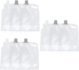 9pcs Folding Water Jug Lightweight Portable Water Pouches for Camping Hiking and Outdoor Activities Emergency Storage