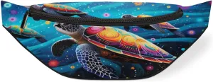 Abstract Star Turtle Fanny Pack for Women Men Waist Pack Crossbody Bag with Adjustable Belt for Travel Hiking Running Cycling Festivals