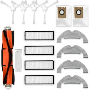 Accessories Compatible for Dreame D10 Plus RLS3D Spare Parts, 1 Main Brush 4 Side Brushes 4 HEPA Filters 4 Mop Pads 2 Dust Bags Replacement Parts