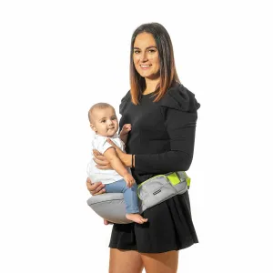 Adjustable Baby Carrier Strap with Pockets, Ergonomic and Safe Design, Breathable and Machine Washable, Suitable for 0-3 Years, Grey, Green