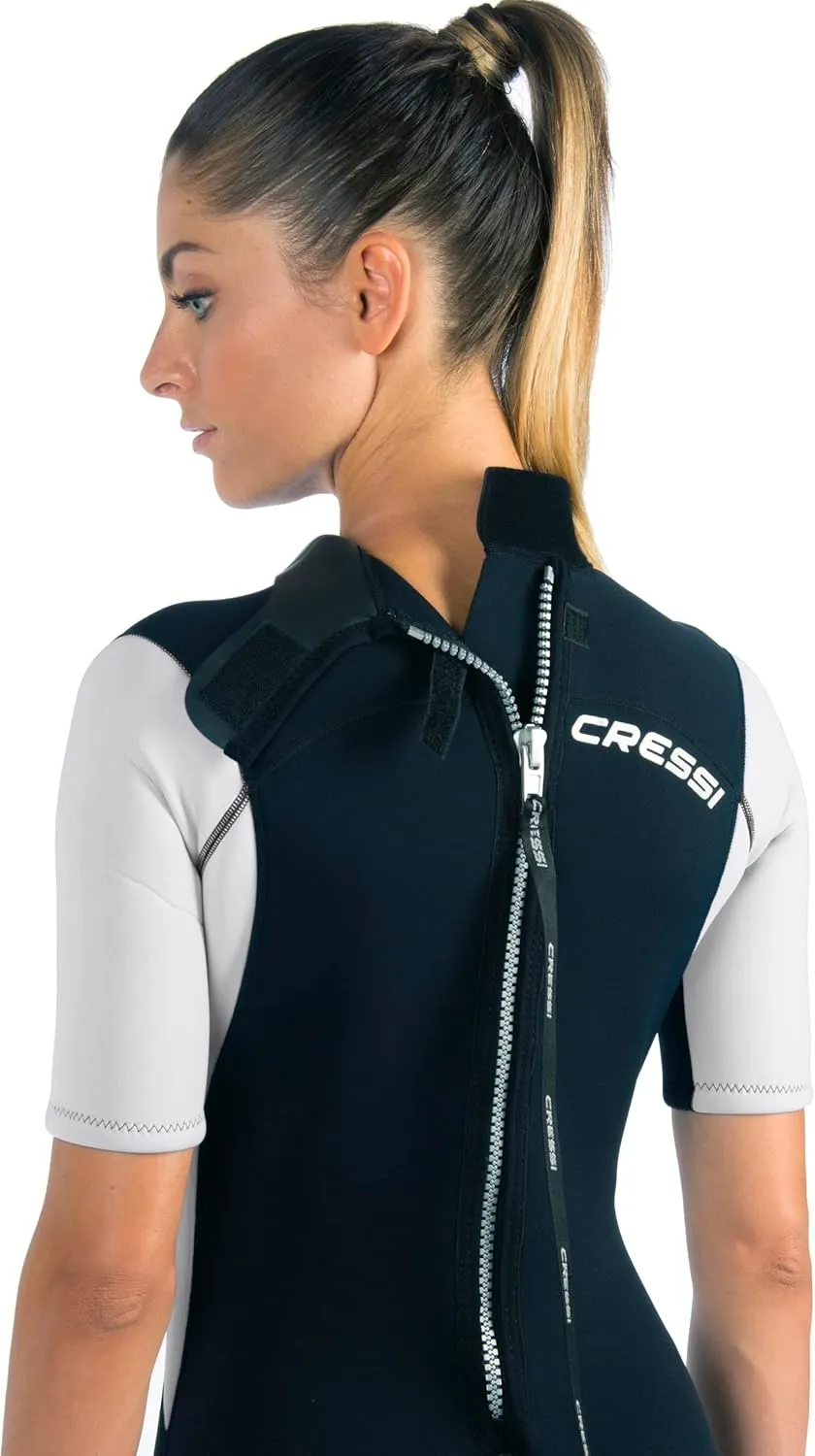 Adult Neoprene Shorty Wetsuit for Snorkeling, Scuba Diving - Med X Lady, Designed in Italy by Cressi