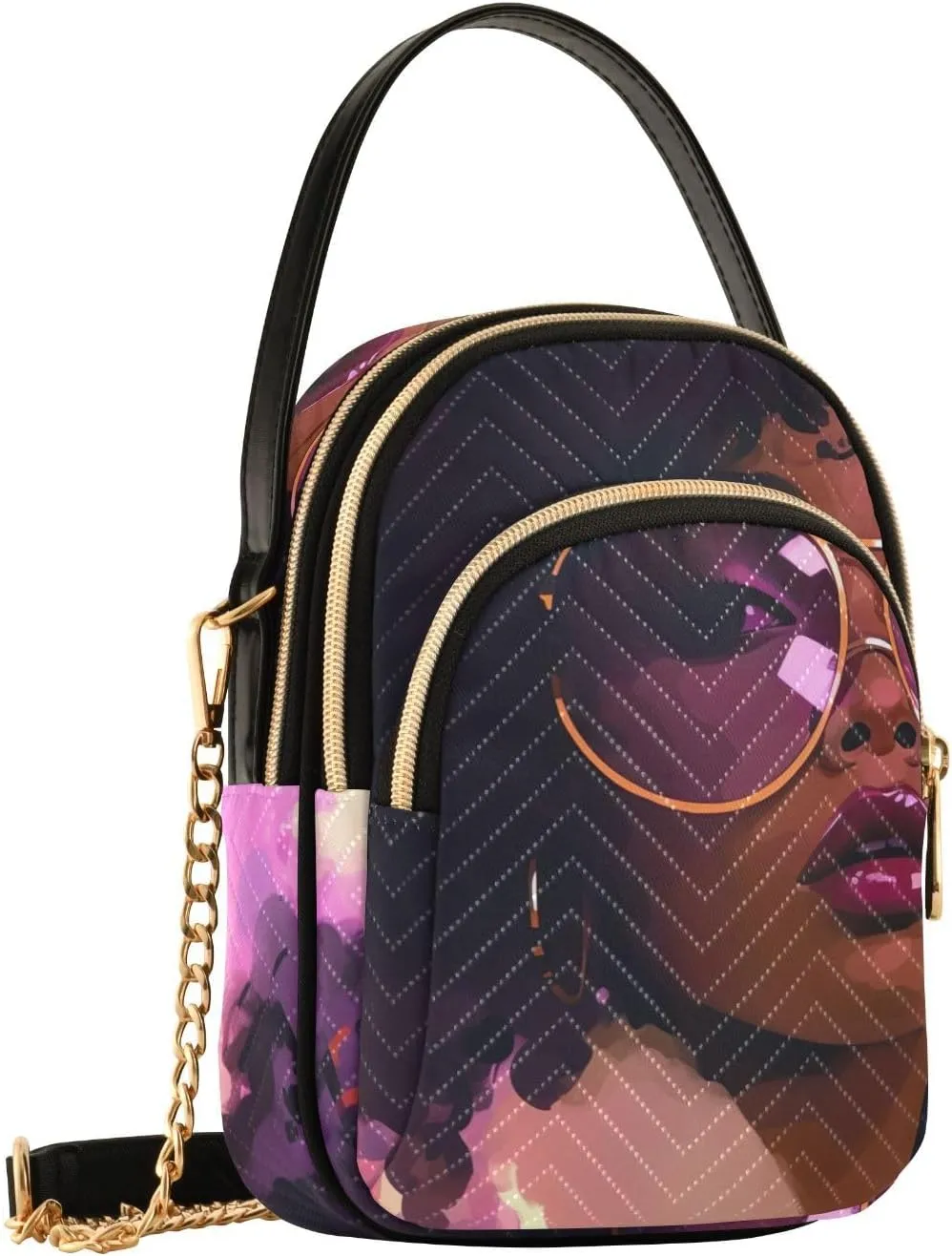 African American Woman Small Crossbody Bags for Women Cell Phone Shoulder Purse Handbags Wallet 21216396