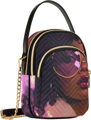 African American Woman Small Crossbody Bags for Women Cell Phone Shoulder Purse Handbags Wallet 21216396