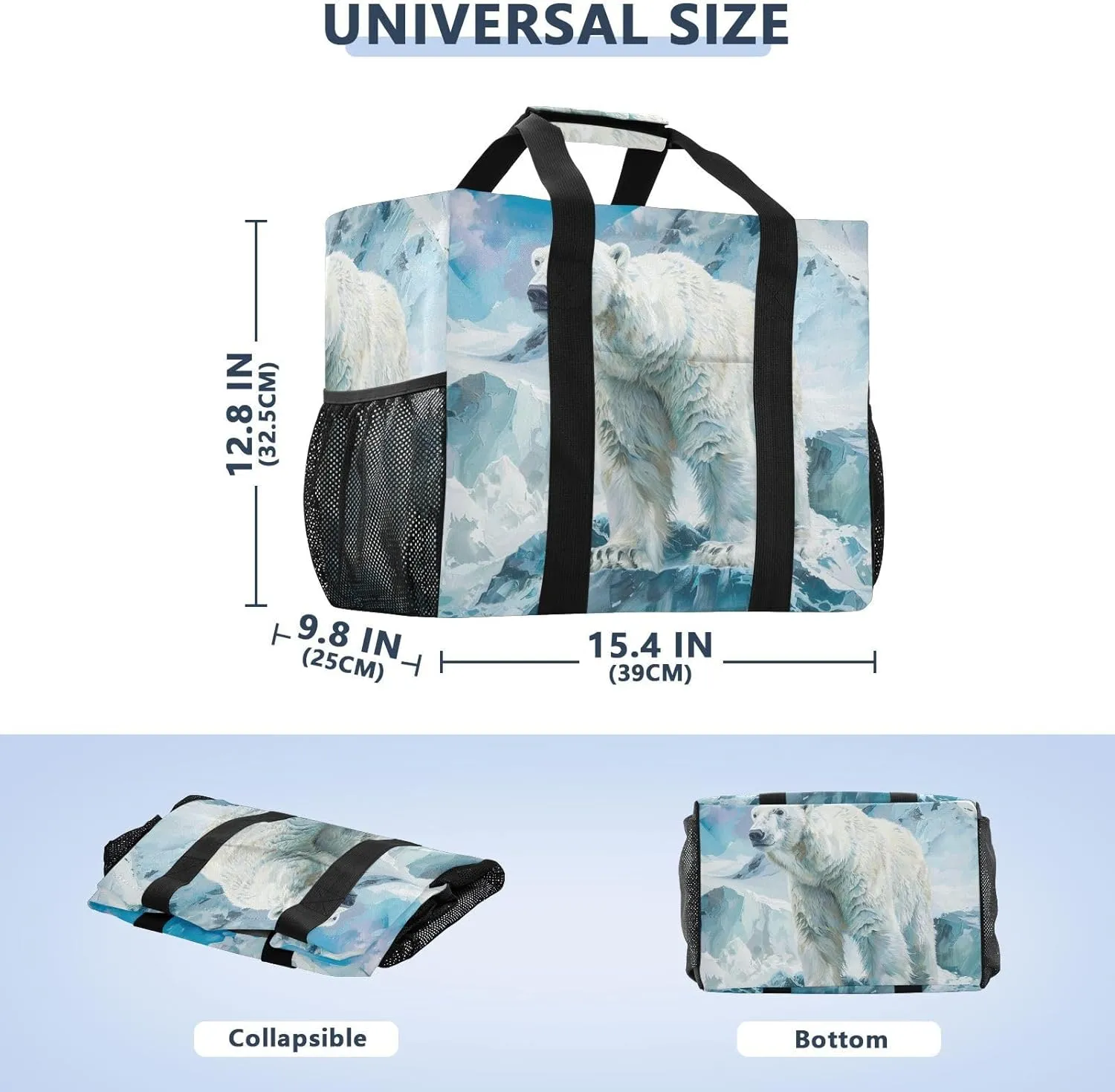 ALAZA Bear Space Waterproof Beach Tote Bags
