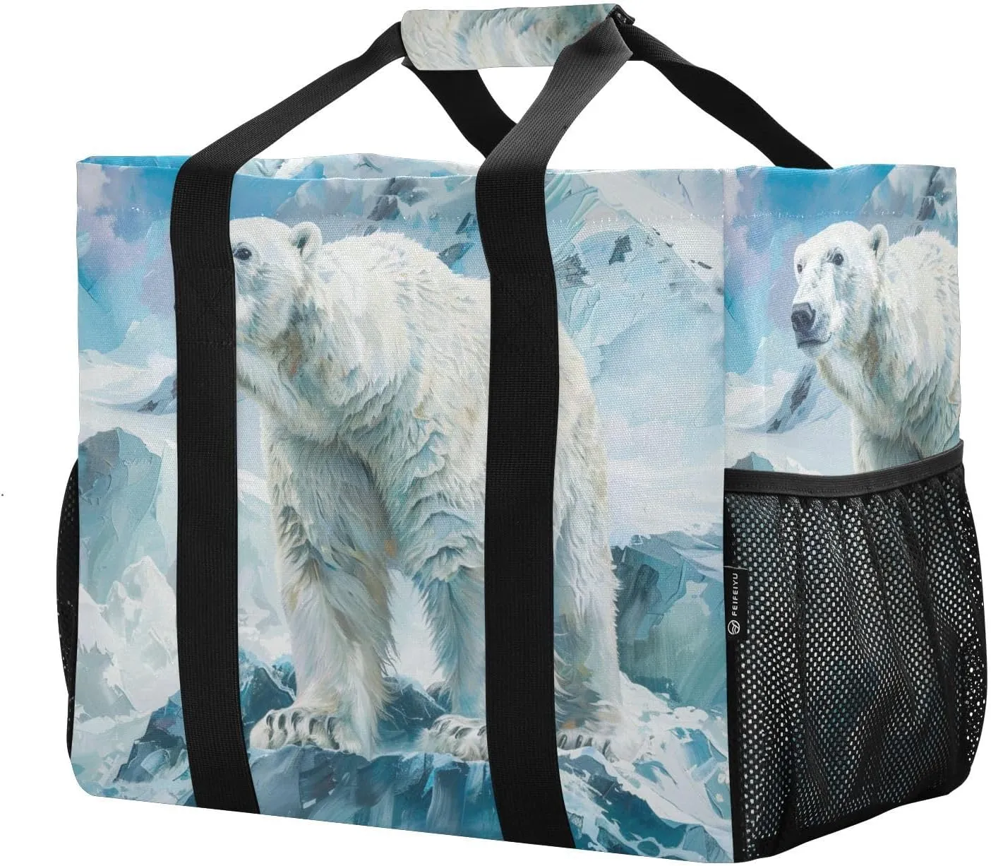 ALAZA Bear Space Waterproof Beach Tote Bags