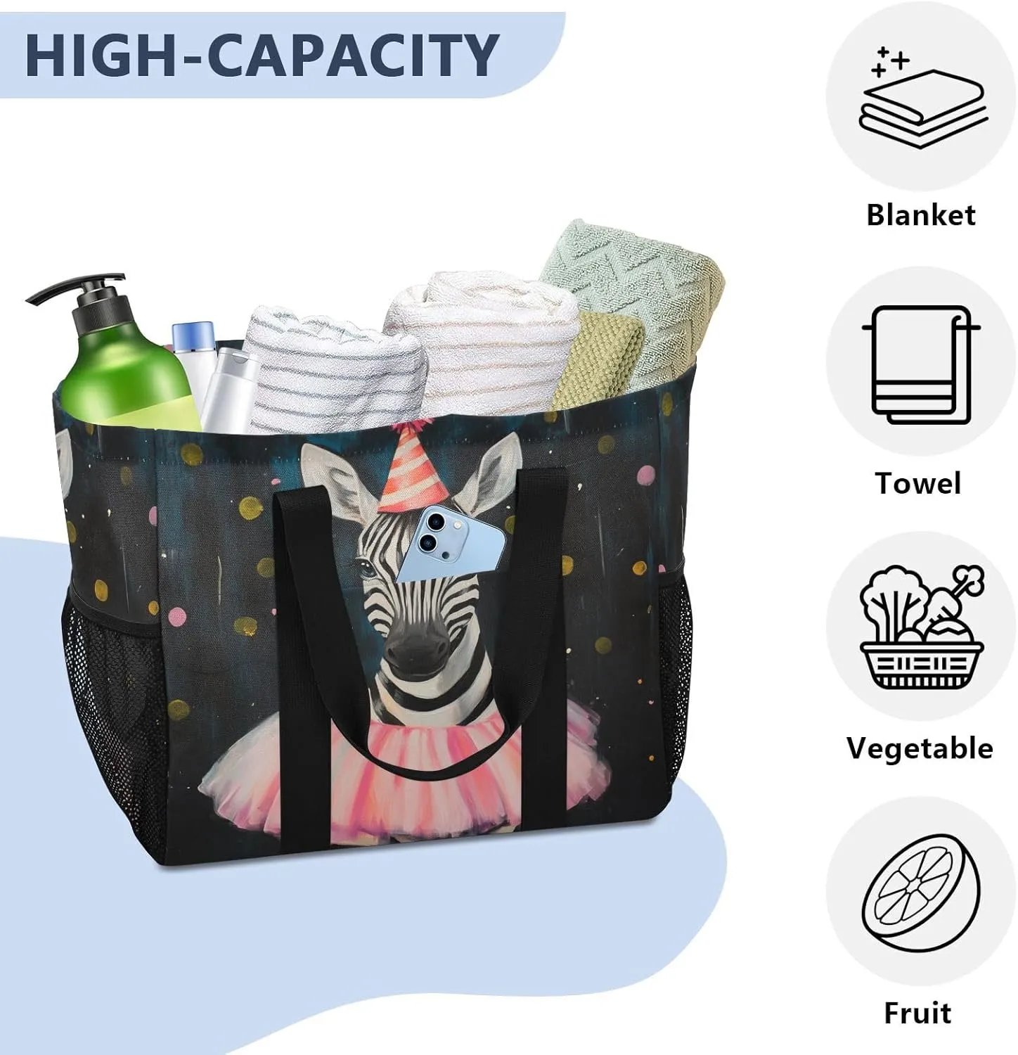 ALAZA Beautiful African Woman Turban Tribal Waterproof Beach Tote Bags
