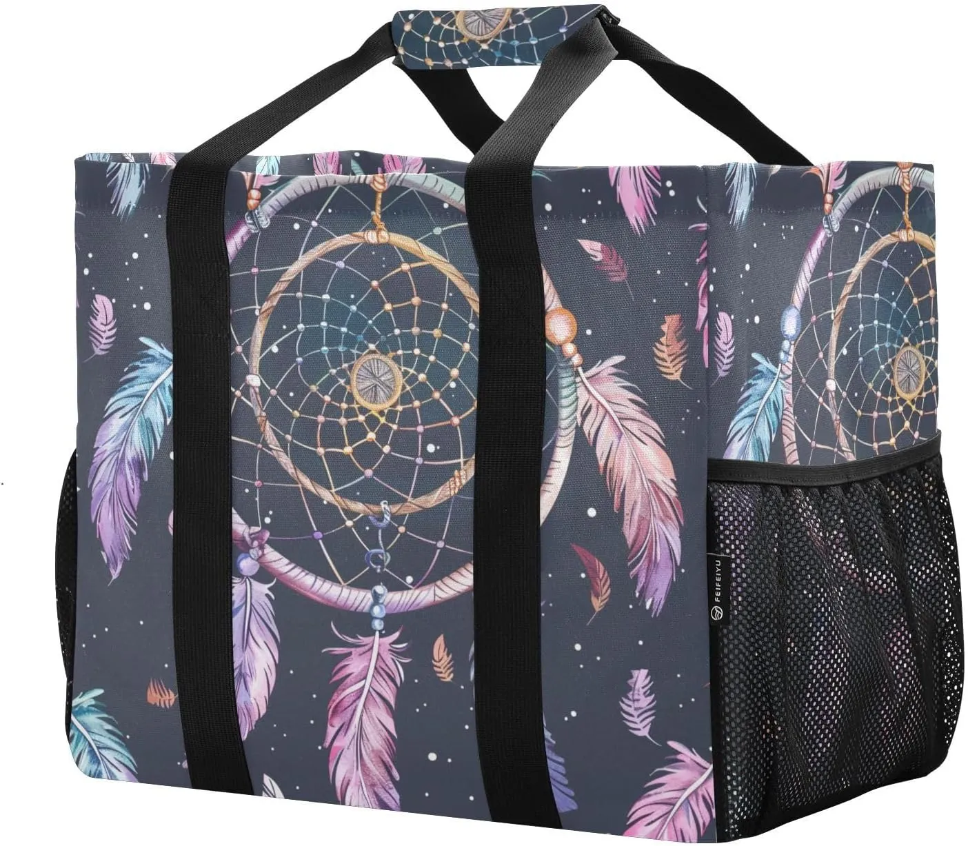 ALAZA Butterflies Stars and Dreamcatcher Waterproof Beach Tote Bags