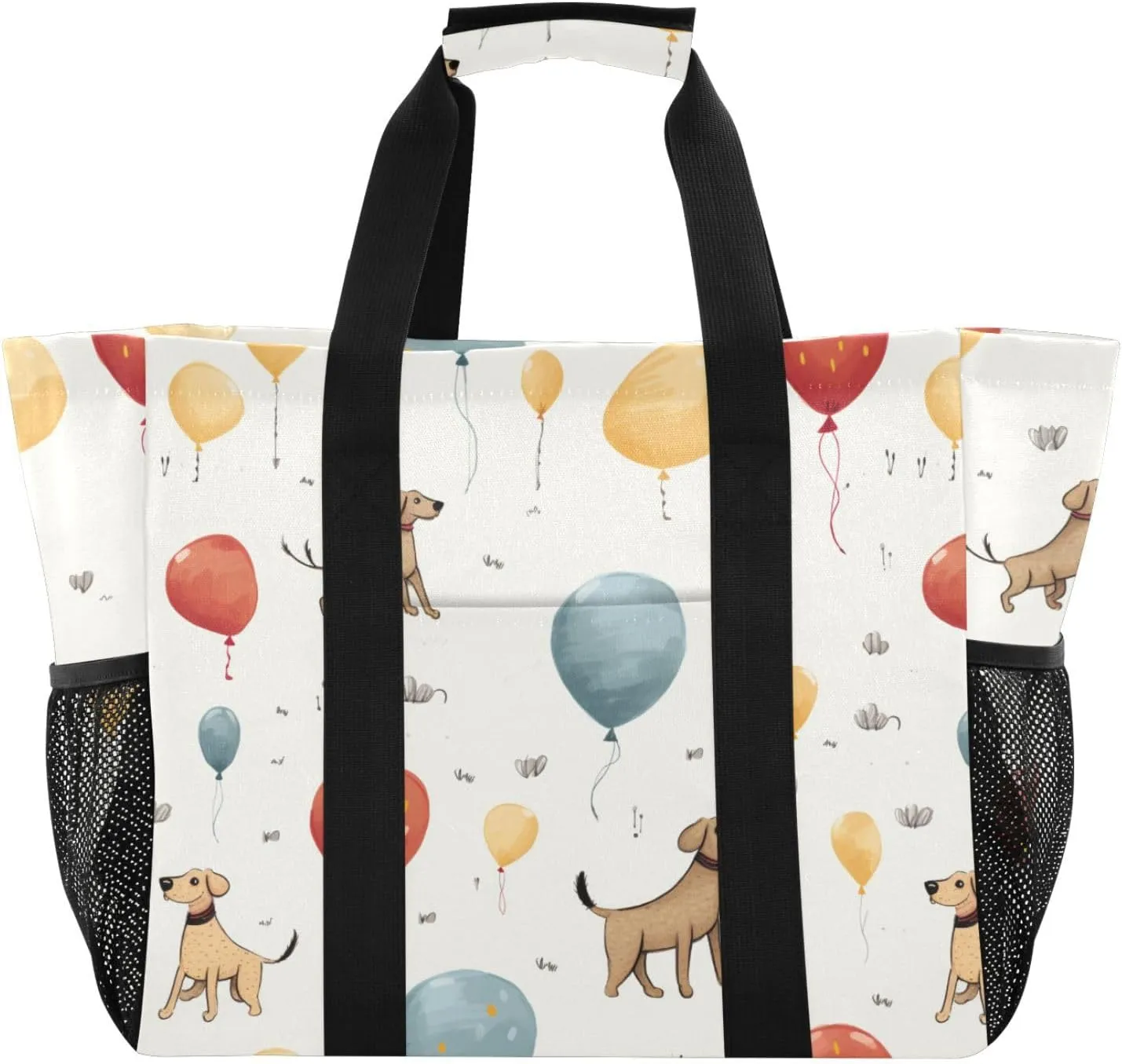 ALAZA Cute Funny Dogs Waterproof Beach Tote Bags