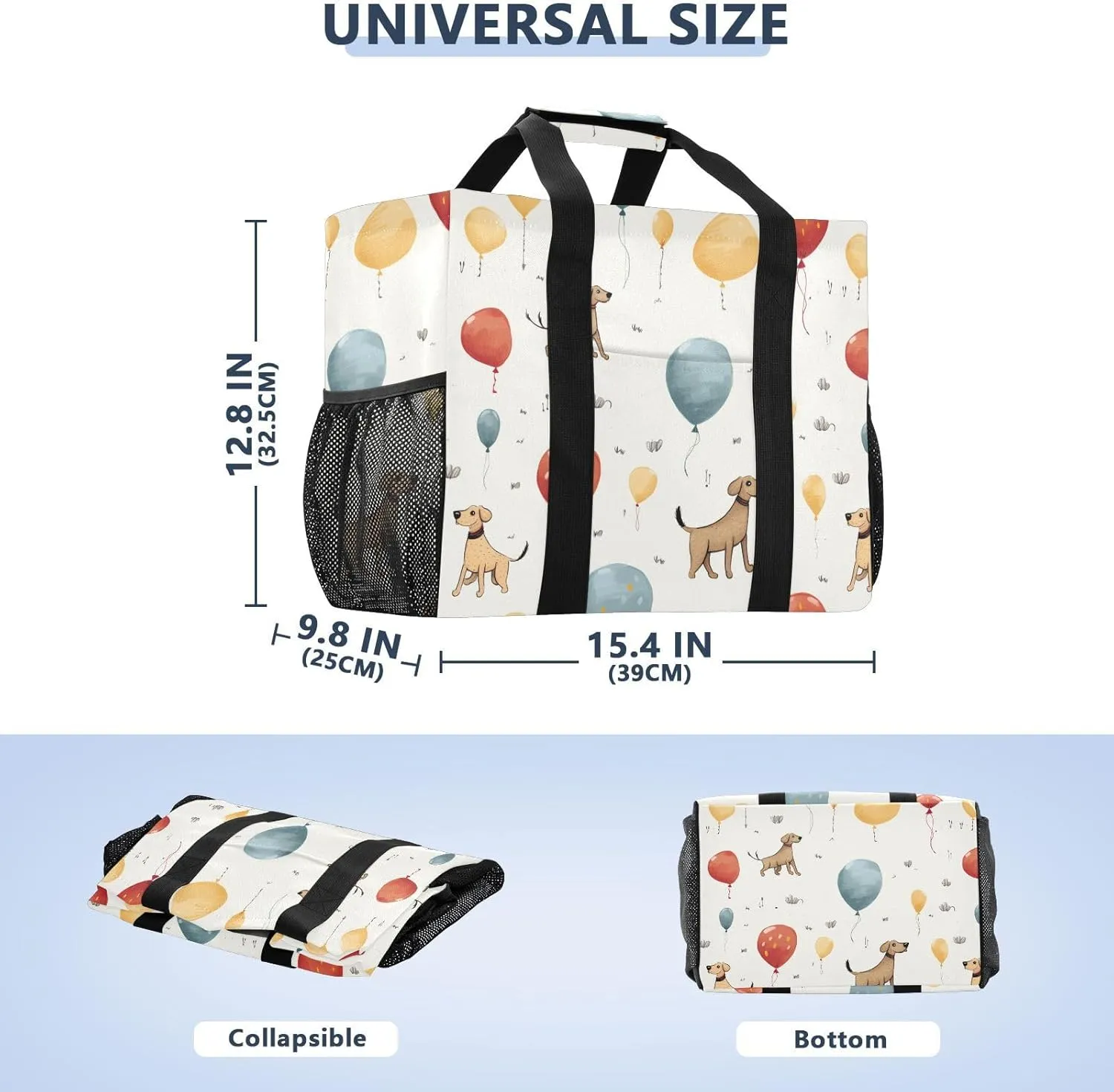 ALAZA Cute Funny Dogs Waterproof Beach Tote Bags