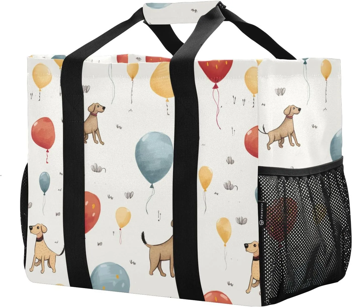 ALAZA Cute Funny Dogs Waterproof Beach Tote Bags