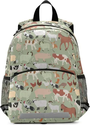 ALAZA Farm Animals in Retro Style Toddler Backpack for Boys Girls Preschool Bag