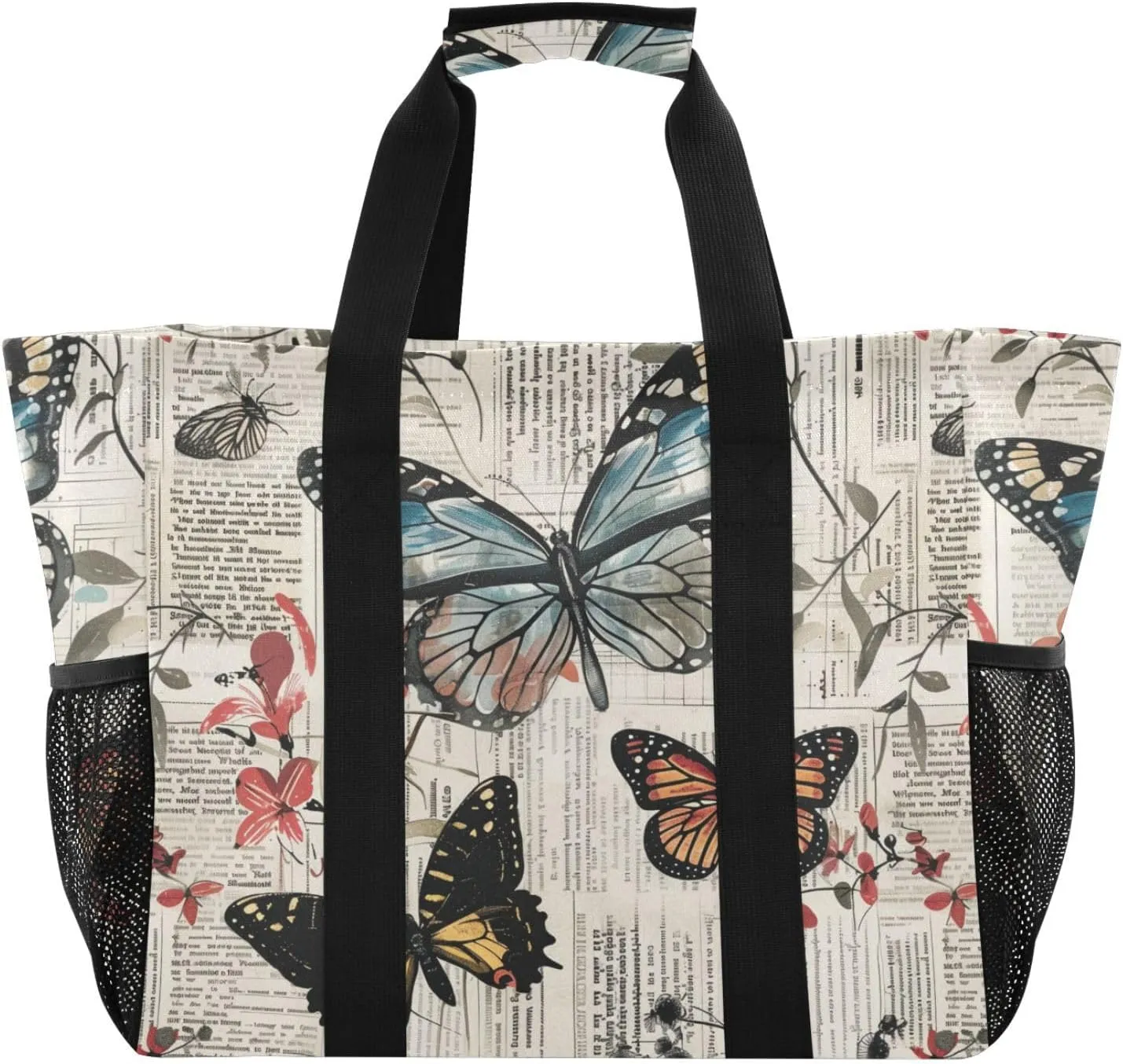 ALAZA Many Carttoon Rooster with Egg Waterproof Beach Tote Bags