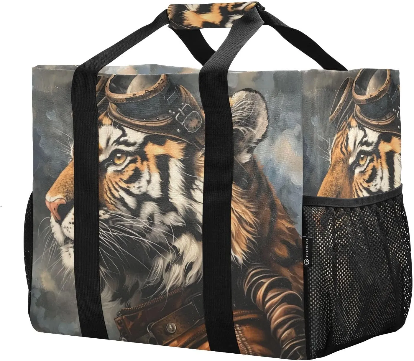 ALAZA Rooster Sun Sunflower Waterproof Beach Tote Bags