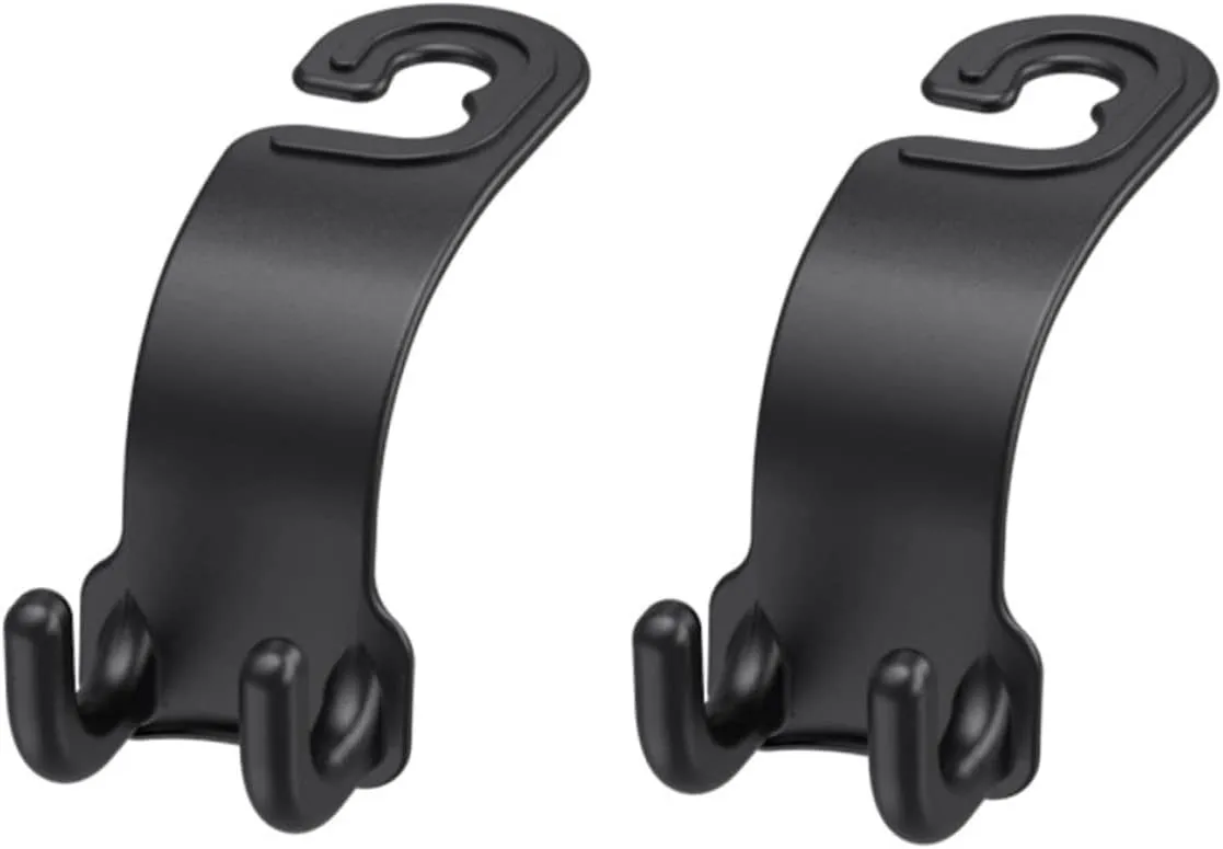 Alipis 2Pcs Car Hook Backseat Hanger Organizer for Bags Sundries Durable Material Easy Installation Shaped Design for Vehicle Storage