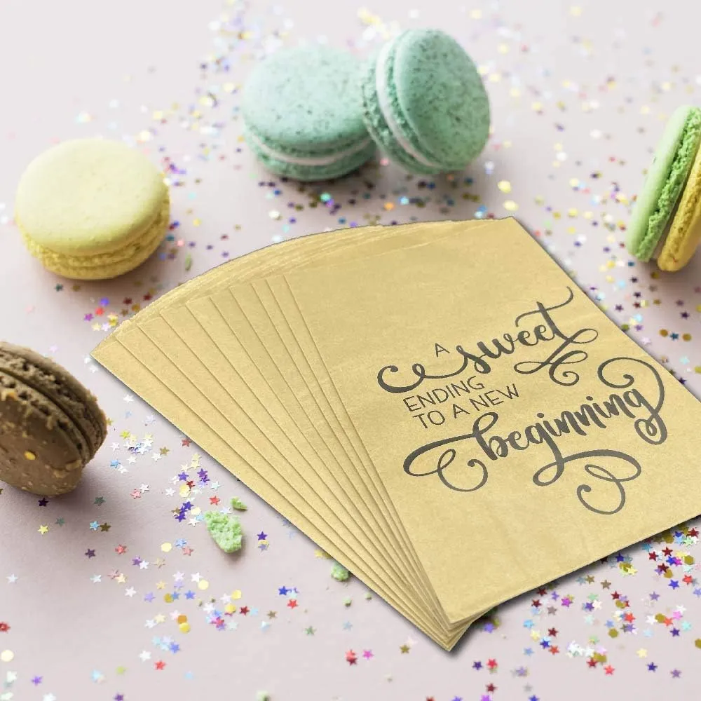 Always Earth Day 100 A Sweet Ending Treat Bag, Donut Favor, Expandable, Wedding Favor, Cookie Treat, Kraft, Food Safe, Recyclable