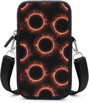Amazing Solar Eclipse Pattern Crossbody Cell Phone Purse Crossbody Mini Bag Fashion Phone Pouch Wallet with Detachable Strap, style, dfbhjf546