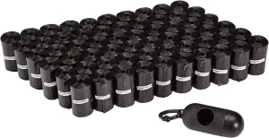 Amazon Basics Dog Poop Bags with Dispenser, 600 Count, Enhanced for Guaranteed Leakproof, Unscented, Includes Leash Clip