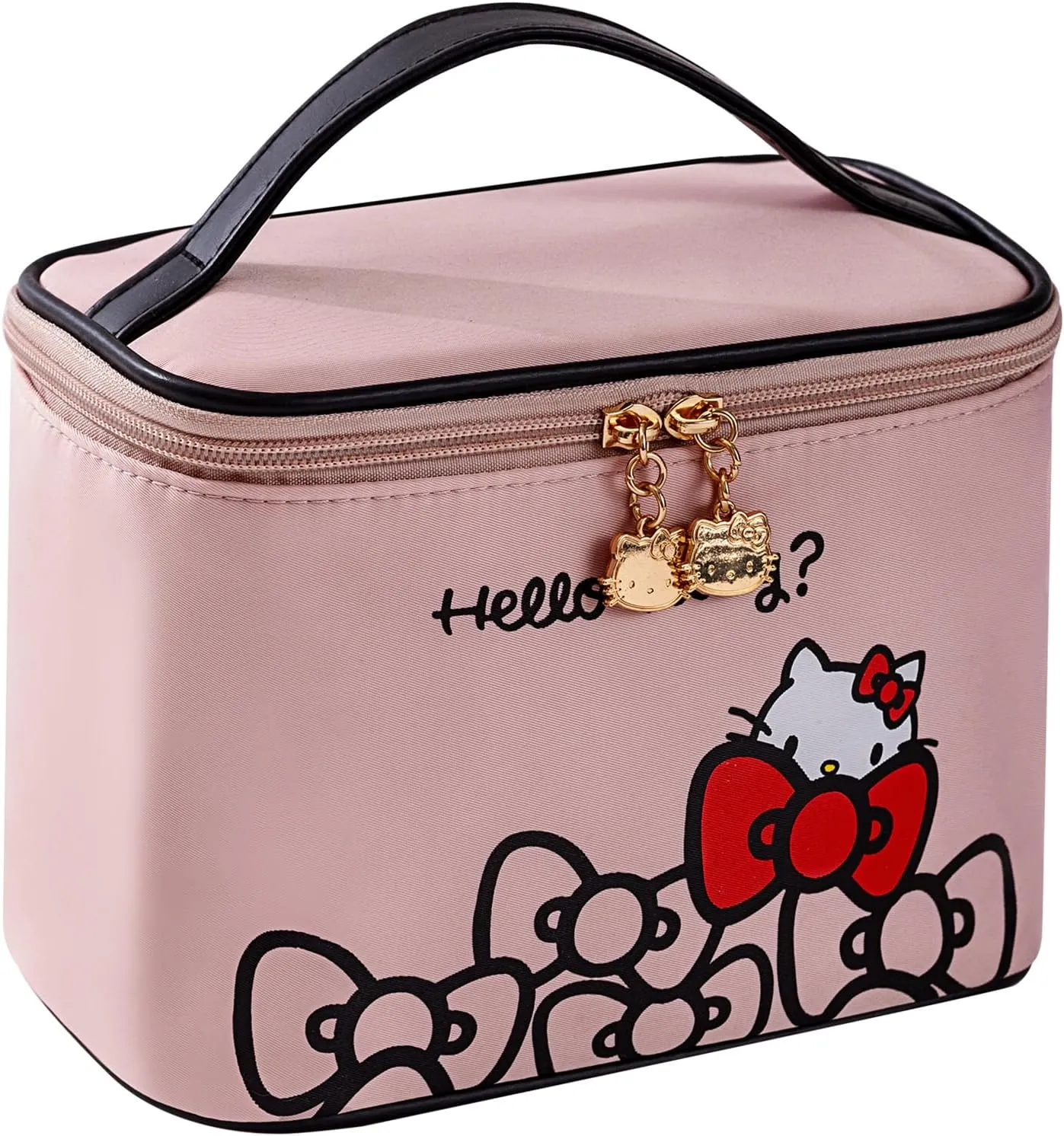 AmBealla Makeup Bag Large Waterproof Cosmetic Bags with Makeup Brush Holder, Cute Printed Makeup Organizer for Women Traveling,Portable Toiletry Bag for Girls