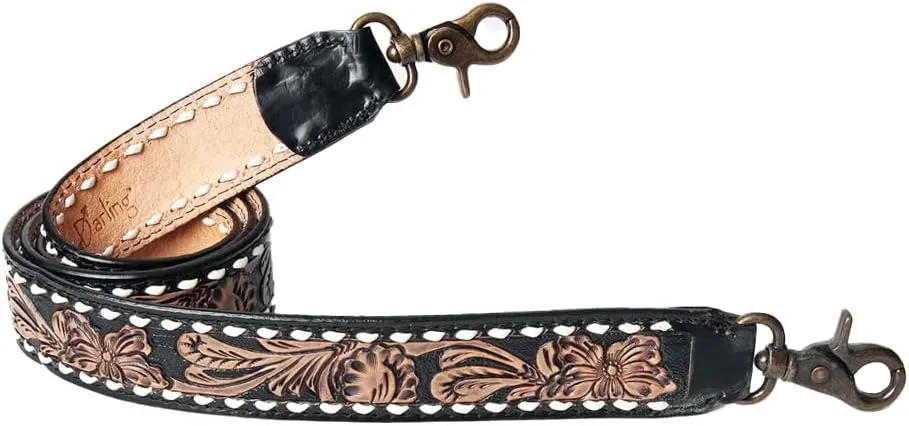 American Darling Hand Tooled Genuine Leather Crossbody Handle Strap for Bags | Phone Crossbody Strap | Crossbody Keychain Strap for Wallet Purse Clutch Cellphone Key Chain Holder | Shoulder Bag Strap