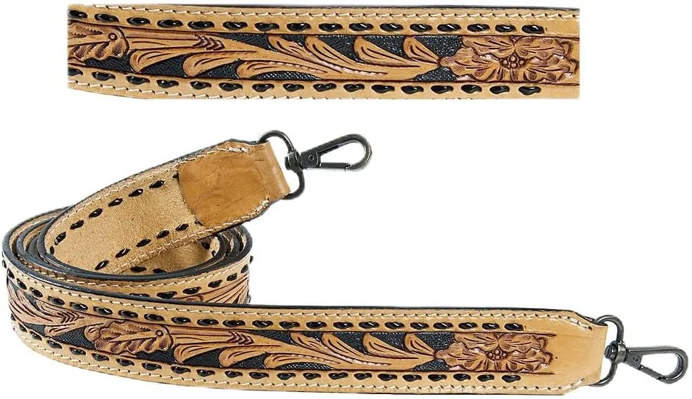 American Darling Hand Tooled Genuine Leather Crossbody Handle Strap for Bags | Phone Crossbody Strap | Crossbody Keychain Strap for Wallet Purse Clutch Cellphone Key Chain Holder | Shoulder Bag Strap