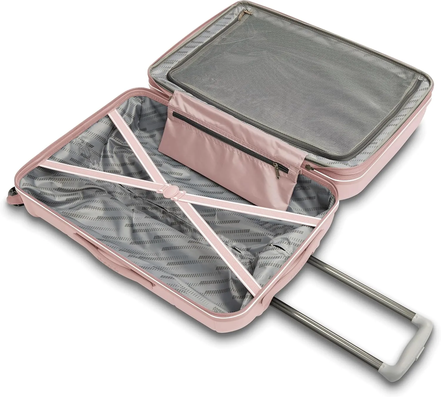 American Tourister Stratum 2.0 Expandable Hardside Luggage with Spinner Wheels, 2-Piece Set 20/24, Pink Blush