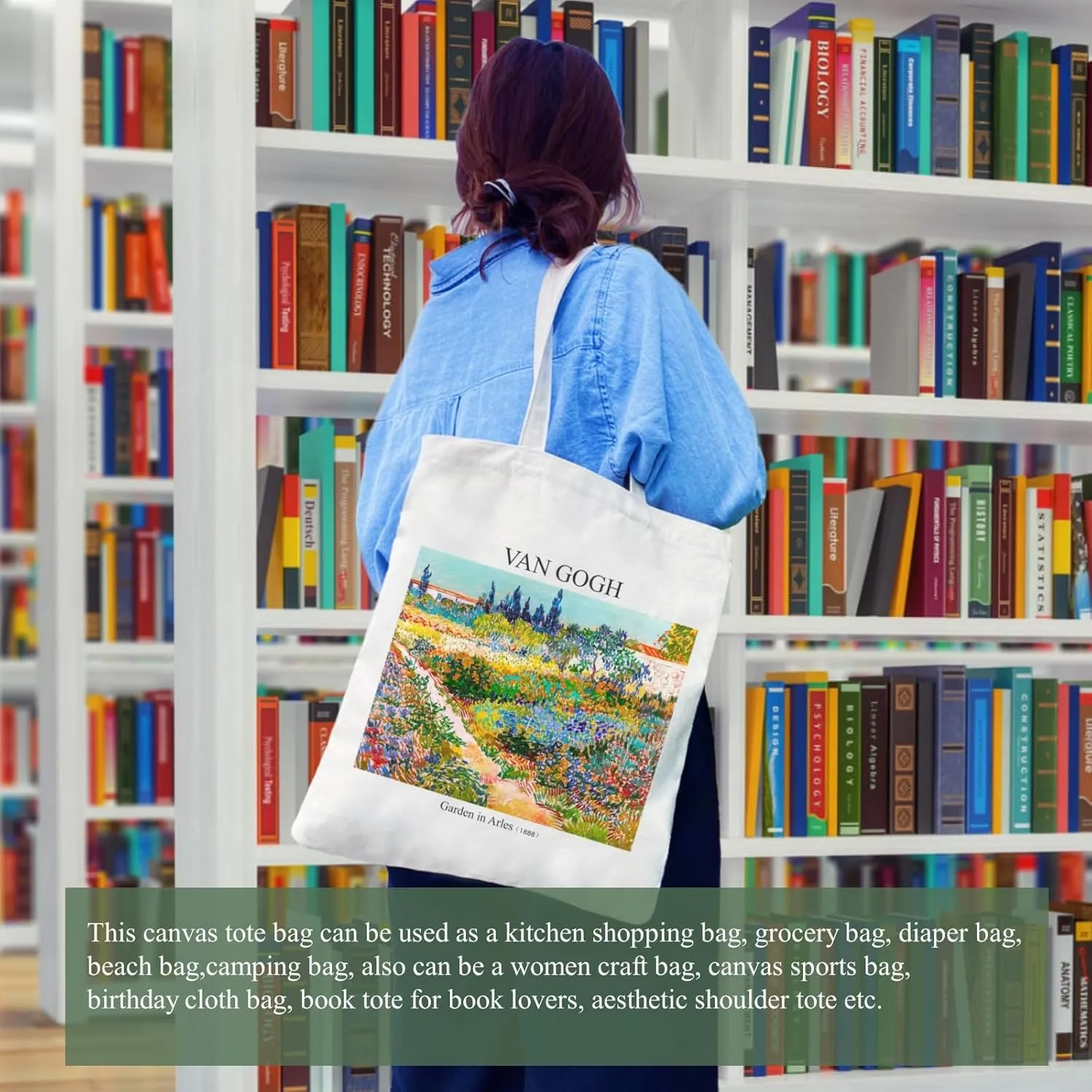 Andeiltech Canvas Tote Bag Aesthetic Cute Vintage Tote Bags Book Shoulder bag Gifts Reusable Grocery Bags for Women