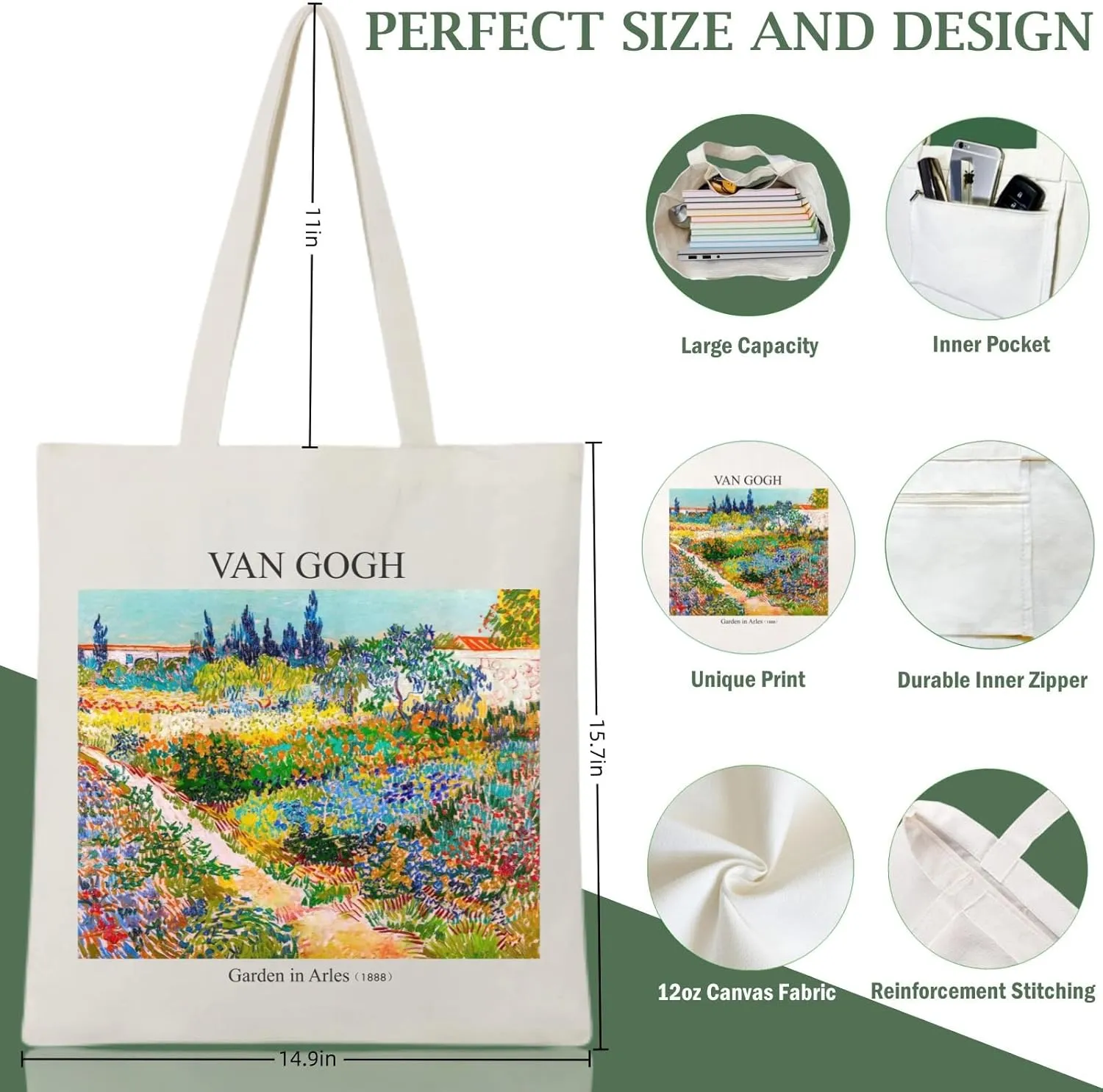 Andeiltech Canvas Tote Bag Aesthetic Cute Vintage Tote Bags Book Shoulder bag Gifts Reusable Grocery Bags for Women