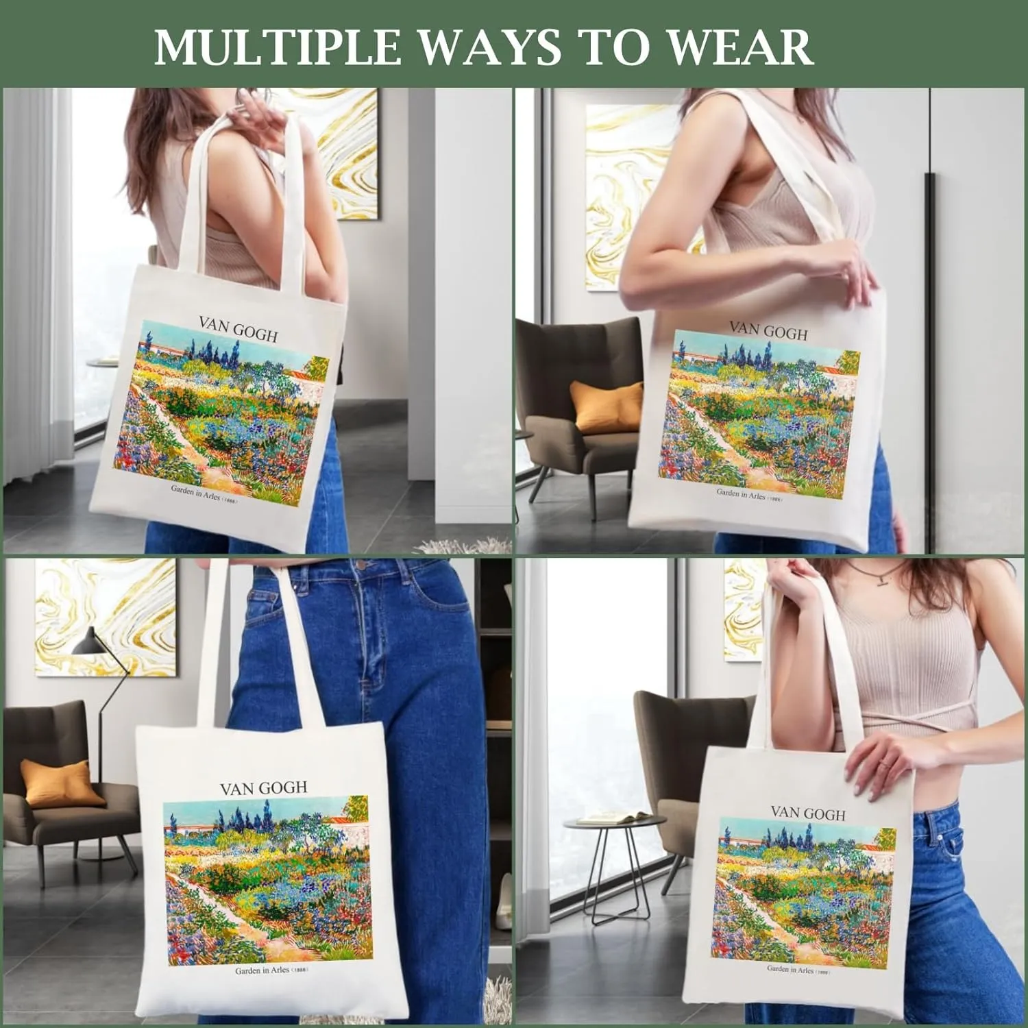 Andeiltech Canvas Tote Bag Aesthetic Cute Vintage Tote Bags Book Shoulder bag Gifts Reusable Grocery Bags for Women