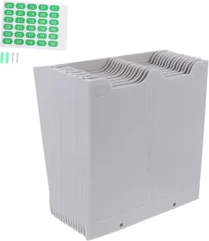 Angoily Stylish Telescopic Attendance Stand Wall-Mounted Card Display 5 Pocket Card Rack for Office Warehouse