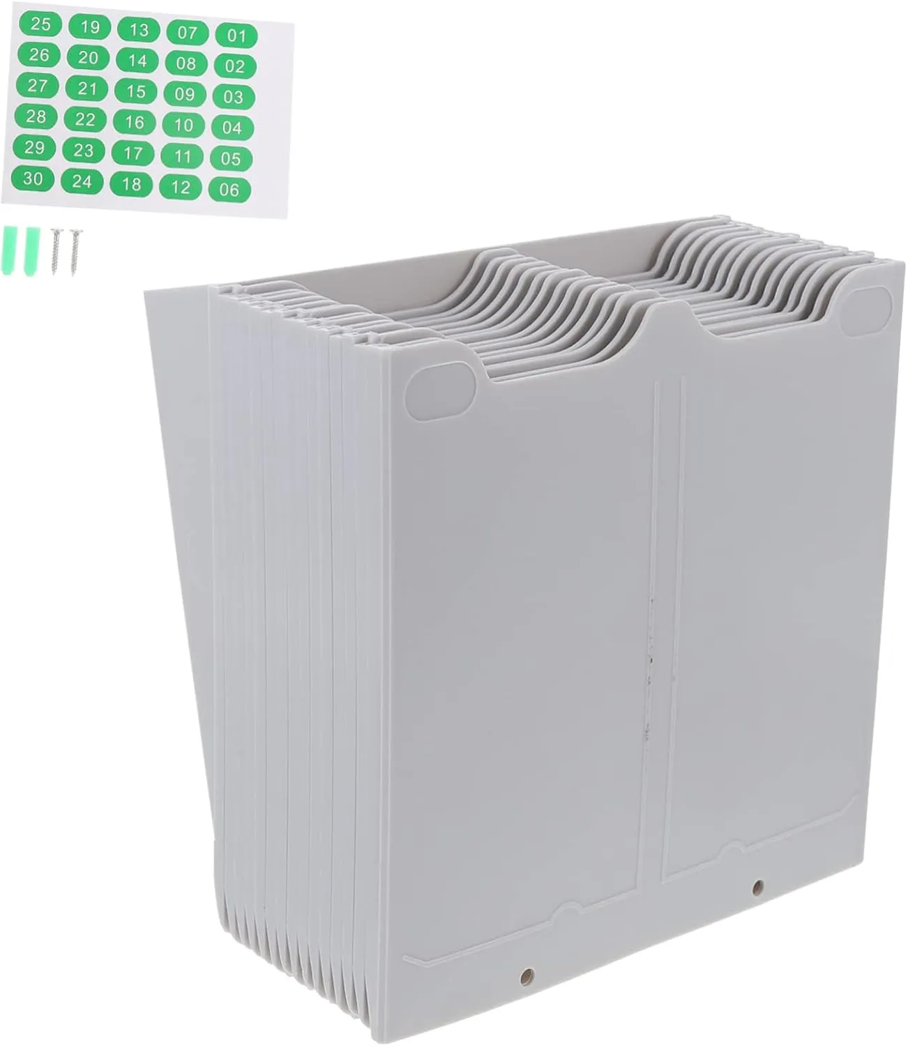 Angoily Stylish Telescopic Attendance Stand Wall-Mounted Card Display 5 Pocket Card Rack for Office Warehouse