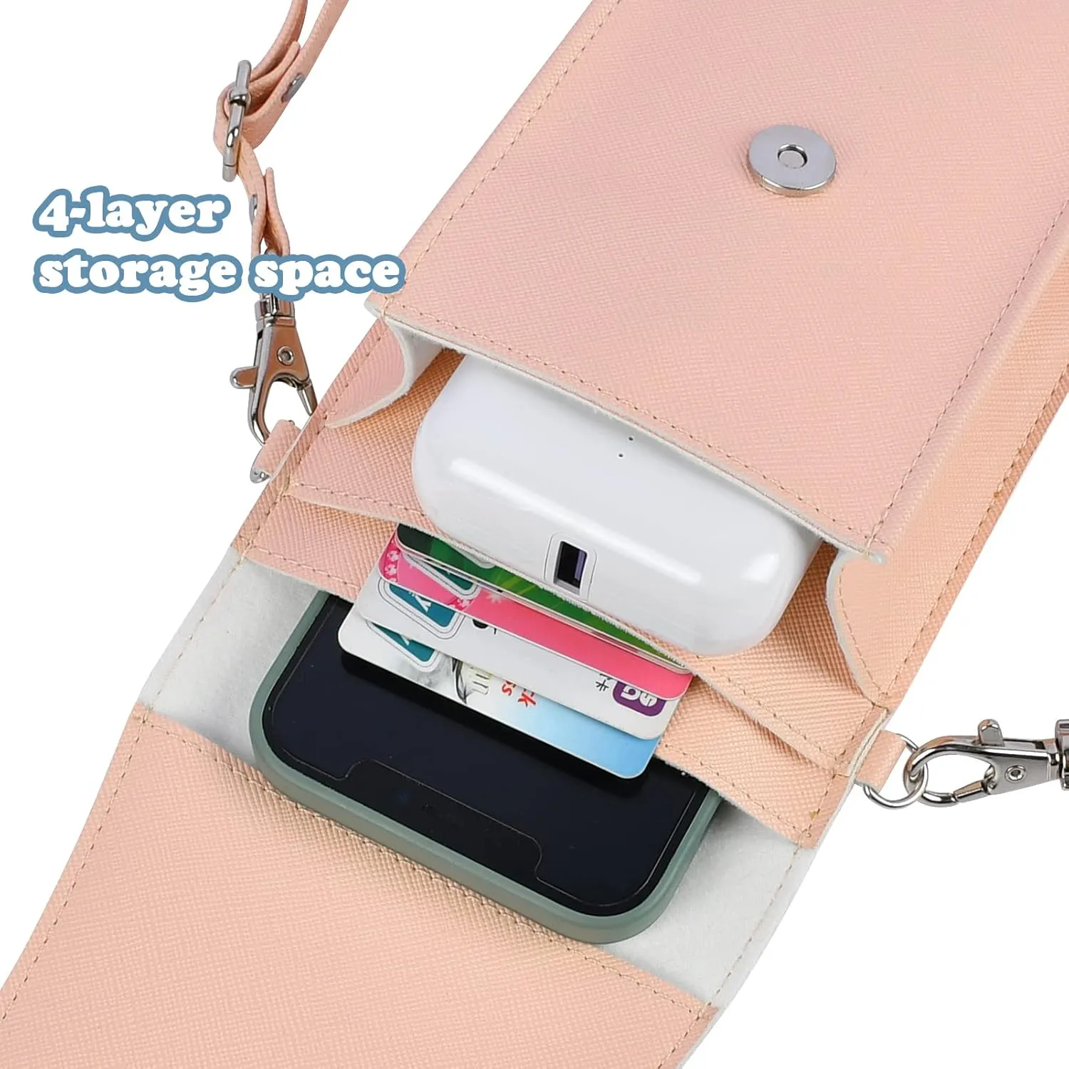 Ansxiy Pink Touchscreen Phone Purse Crossbody (Black)