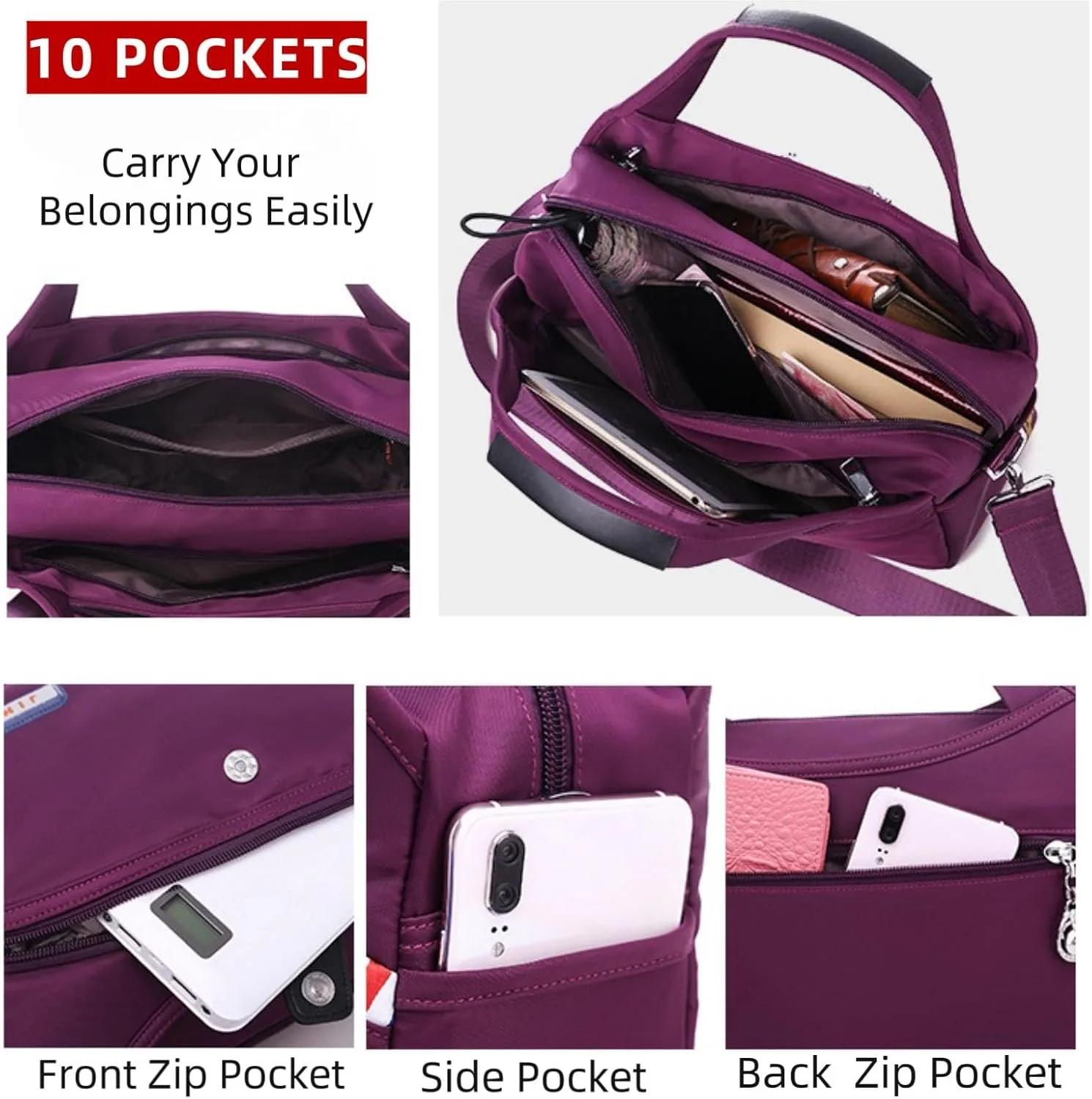 Anti Theft Crossbody Bags for Women, Crossbody Bags for Women, Shoulder Bags, Handbag, Oxford Cloth Satchel, Multiple Pockets