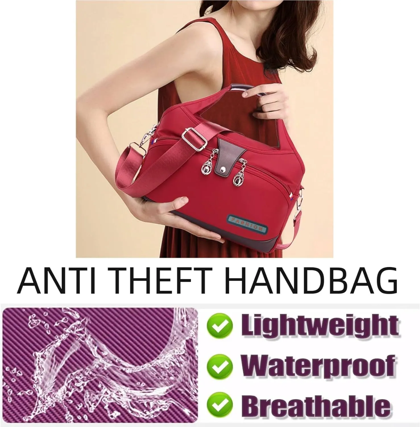 Anti Theft Crossbody Bags for Women, Crossbody Bags for Women, Shoulder Bags, Handbag, Oxford Cloth Satchel, Multiple Pockets