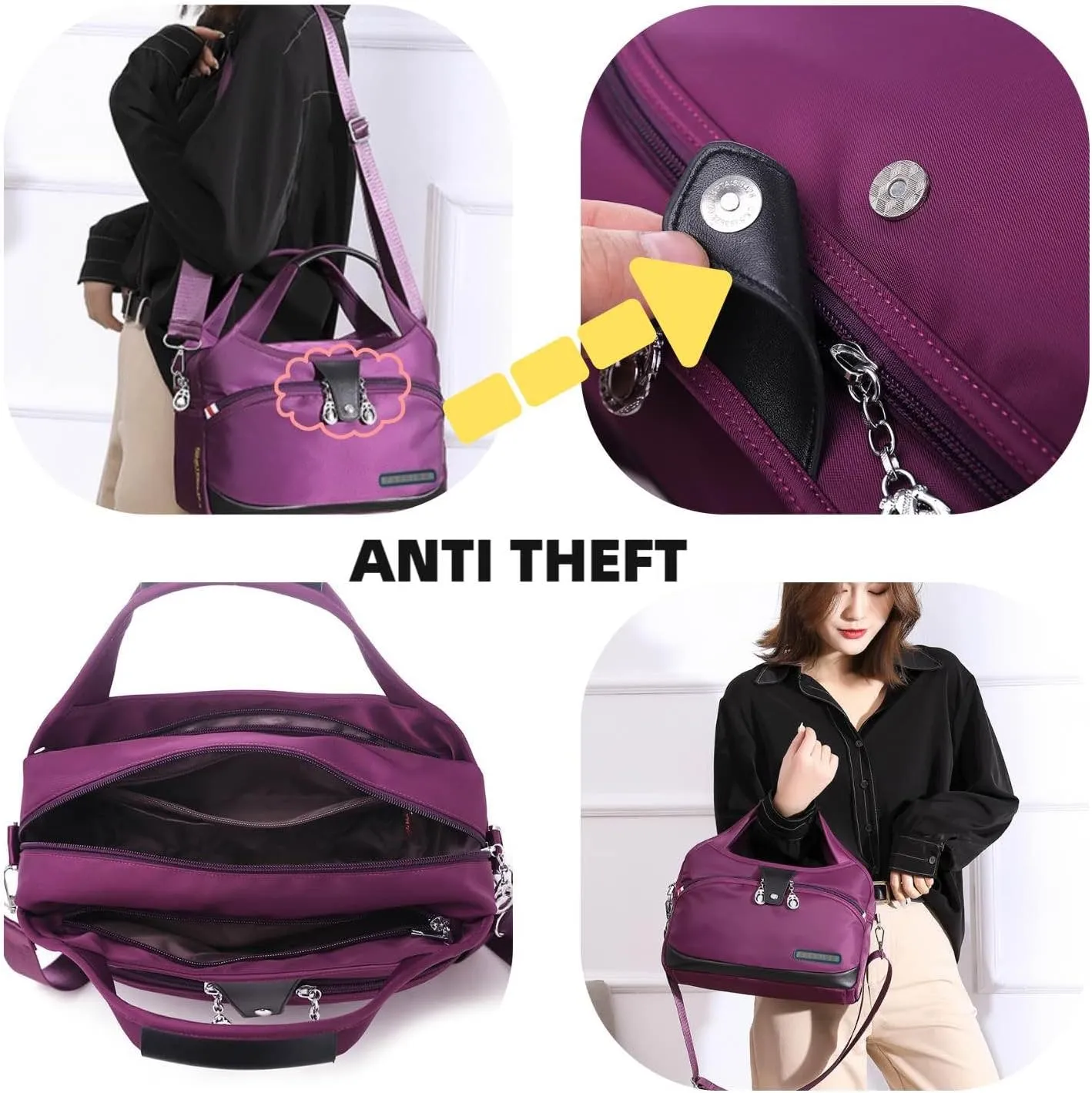 Anti Theft Crossbody Bags for Women, Crossbody Bags for Women, Shoulder Bags, Handbag, Oxford Cloth Satchel, Multiple Pockets