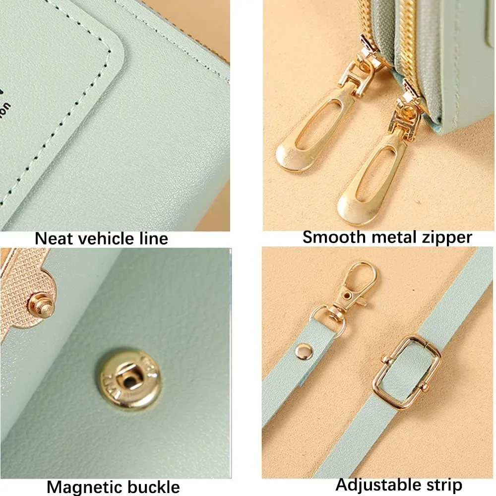 Anti-Theft Leather Bag,Small Crossbody Cell Phone Purse Wallet for Women,RFID Block Phone Purse Crossbody with Shoulder Strap