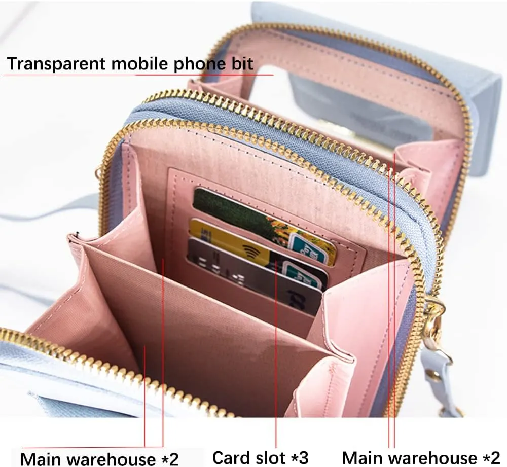 Anti-Theft Leather Bag,Small Crossbody Cell Phone Purse Wallet for Women,RFID Block Phone Purse Crossbody with Shoulder Strap