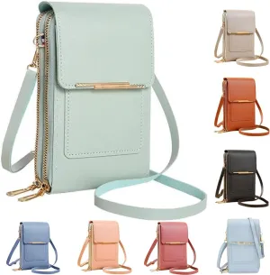 Anti-Theft Leather Bag,Small Crossbody Cell Phone Purse Wallet for Women,RFID Block Phone Purse Crossbody with Shoulder Strap