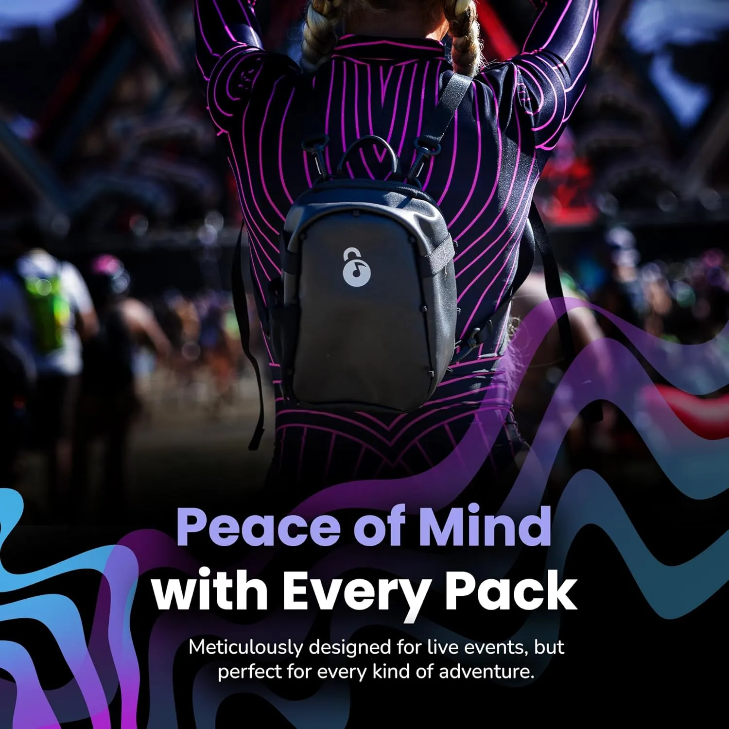 Anti Theft Mini Pack – Mini Backpack with Locking Zipper Clips For Light Packing Secure Storage During Festivals, Raves, and Travel – Anti Theft Back Pack for Women and Men