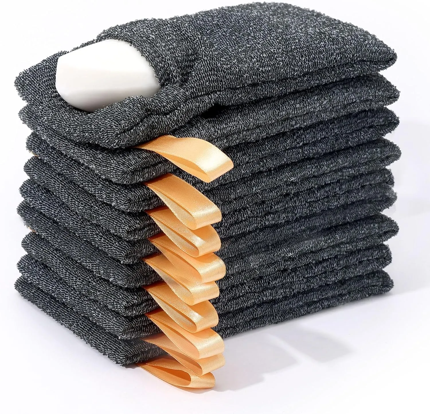 Antimbee 9-Packs Soap Bags, Soap Exfoliating Saver, Body Scrubber Shower Sponge for Shower or Bath, Loofah Sponge Gray Mesh Bar Soap Pouch