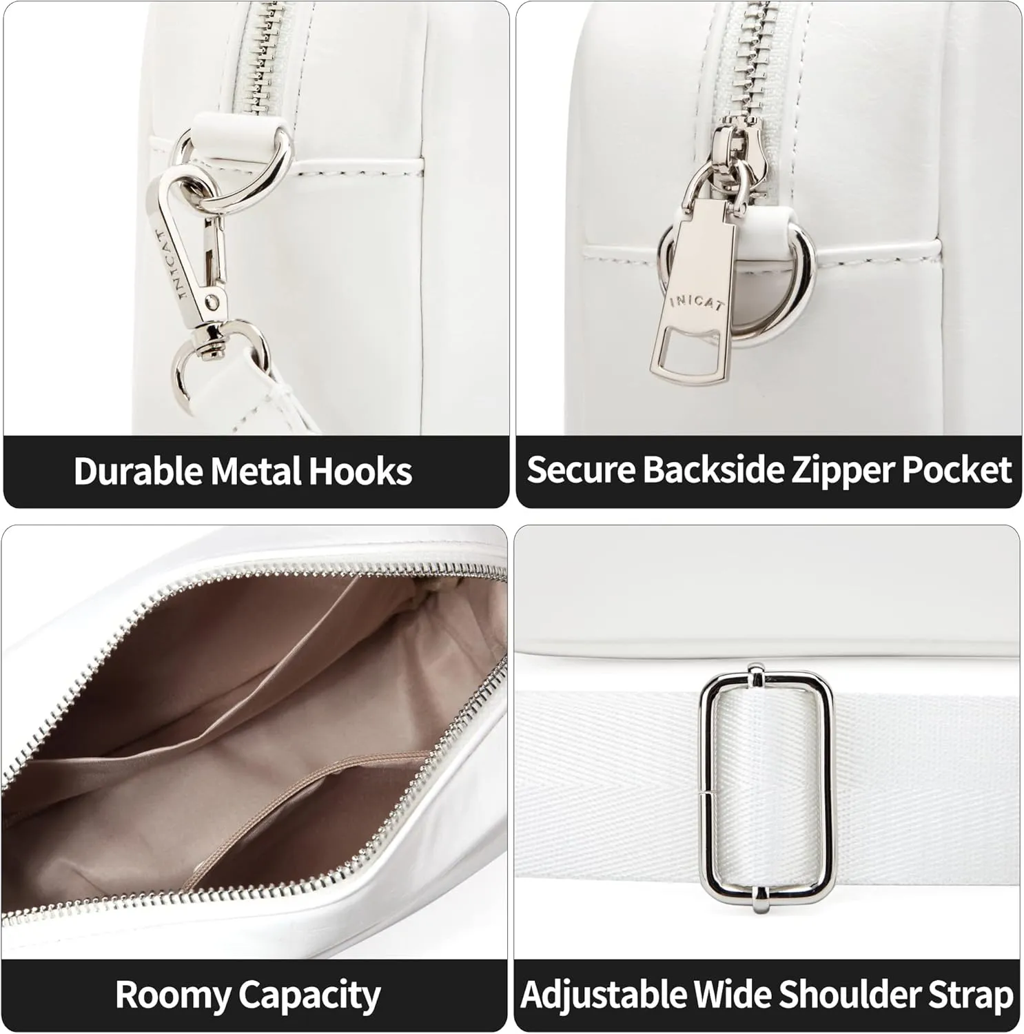 AOCINA Quilted Crossbody Bags for Women with Coin Purse Soft Leather Crossbody Purse Small Shoulder Handbags