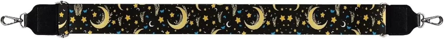 Aqua Floral Black Women's Bag Strap Adjustable Shoulder Strap Blossom Flower Purse Strap for Crossbody Bag