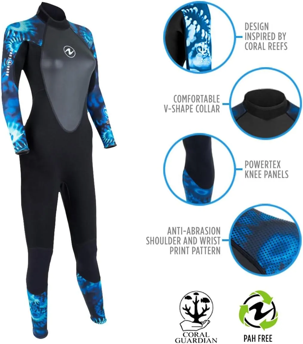 Aqualung HydroFlex 3mm Women's Jumpsuit, Camouflage Blue, X-Large