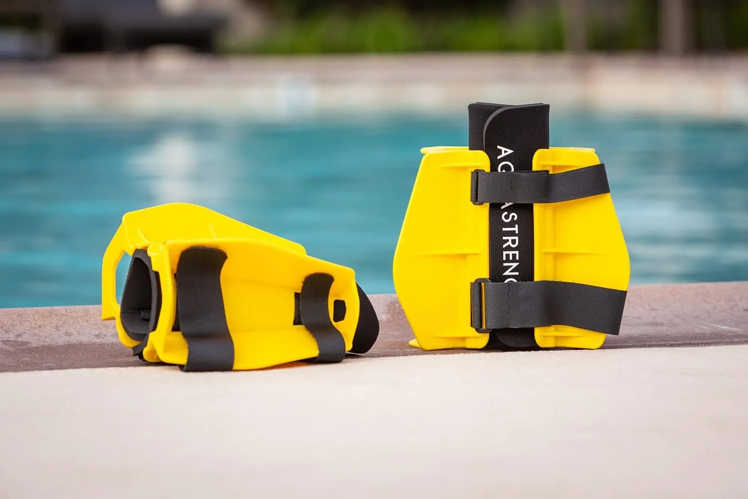 Aquatic Resistance Fins | Increase Drag for Strength & Toning | Pool Fitness Water Leg Weights | Lower Body Pool Weight | Quick Start Guide and Online Programs.