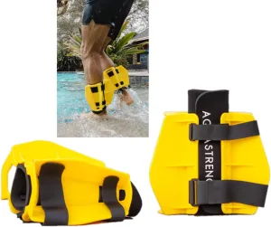 Aquatic Resistance Fins | Increase Drag for Strength & Toning | Pool Fitness Water Leg Weights | Lower Body Pool Weight | Quick Start Guide and Online Programs.